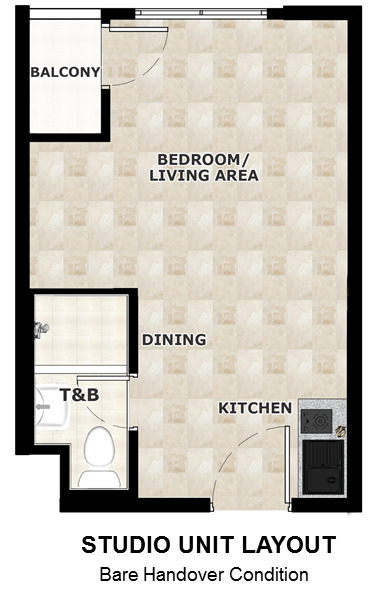 Studio Unit Bare Handover Condition